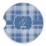 Plaid Sandstone Car Coaster - Single (Personalized)