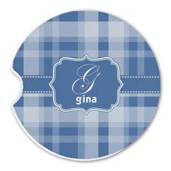 Plaid Sandstone Car Coaster - Single (Personalized)