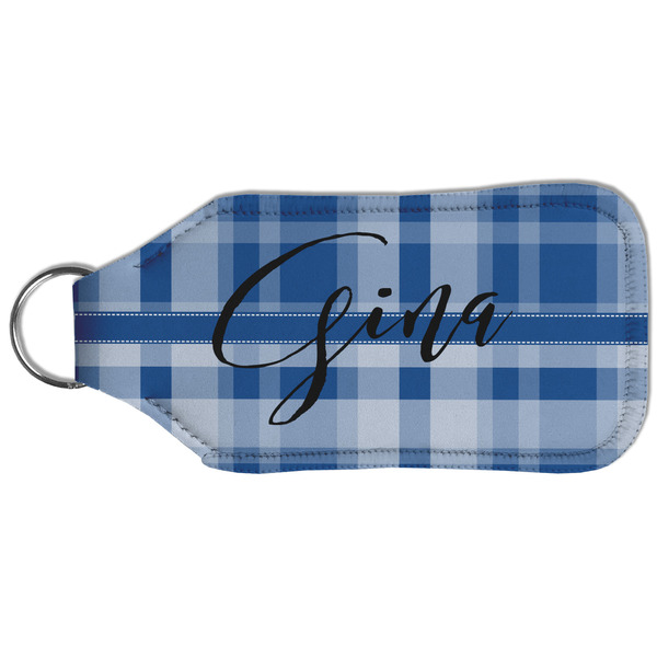 Plaid Sanitizer Holder Keychain - Large (Back)