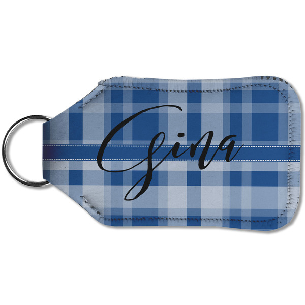 Plaid Sanitizer Holder Keychain - Small (Back)