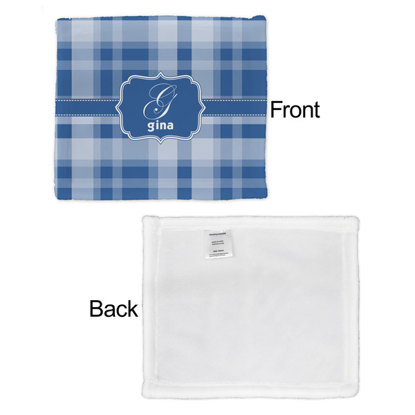 Plaid Security Blanket - Front & White Back View