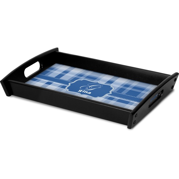 Plaid Serving Tray Black - Corner