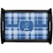 Plaid Black Wooden Tray - Small (Personalized)