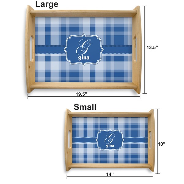 Plaid Serving Tray Wood Sizes