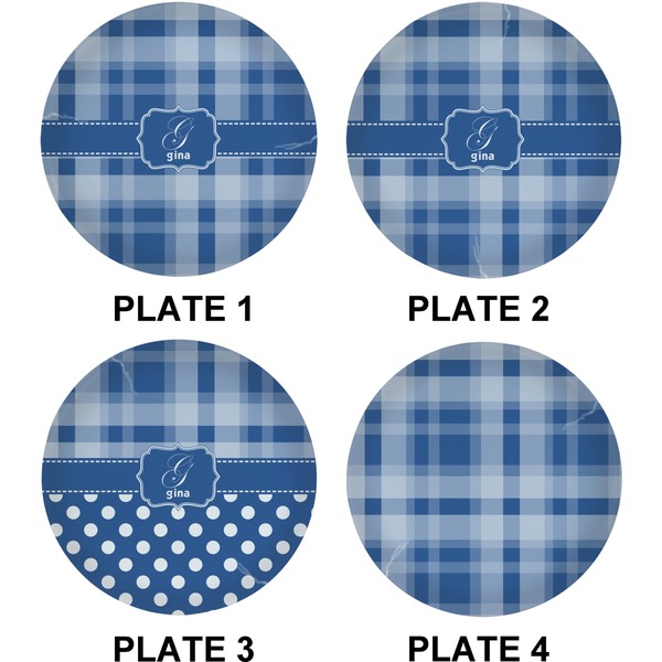 Plaid Set of Lunch / Dinner Plates (Approval)