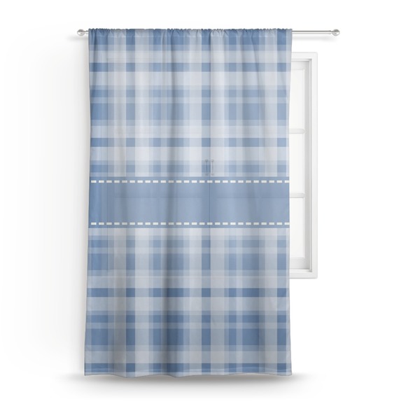 Custom Plaid Sheer Curtain - 50"x84"
