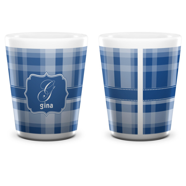 Plaid Shot Glass - White - APPROVAL