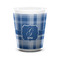Plaid Ceramic Shot Glass - 1.5 oz - White - Set of 4 (Personalized)