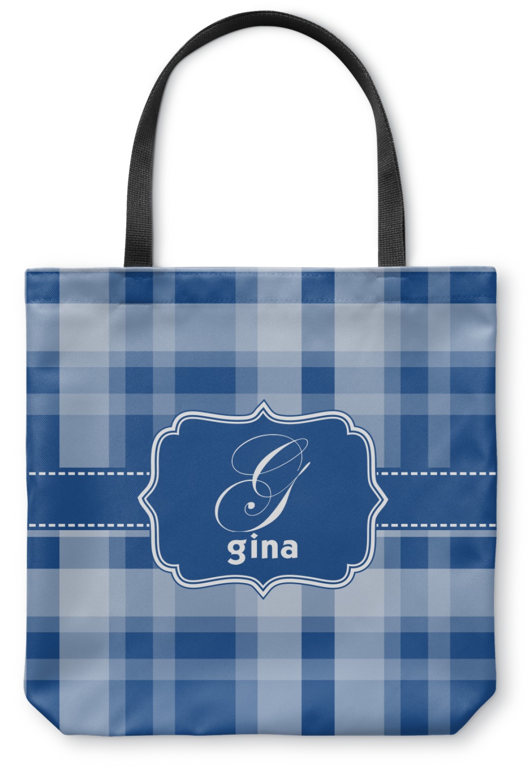 Plaid Canvas Tote Bag - Small - 13&quot;x13&quot; (Personalized) - YouCustomizeIt