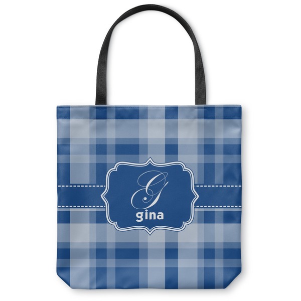 Custom Plaid Canvas Tote Bag - Medium - 16"x16" (Personalized)