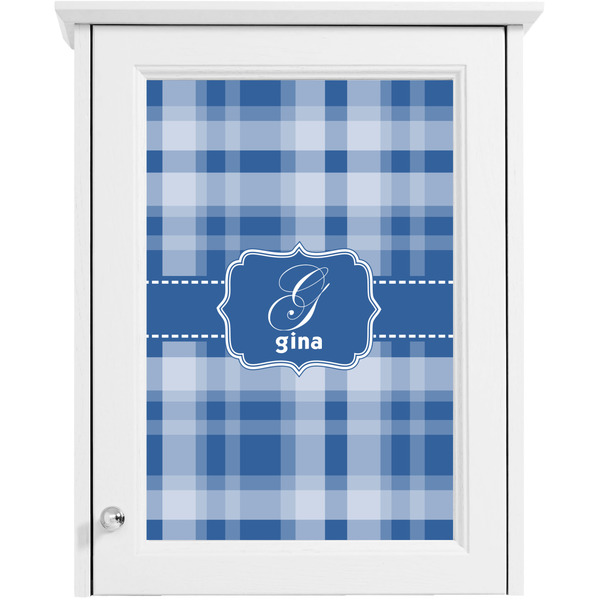 Plaid Single White Cabinet Decal