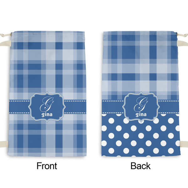 Plaid Small Laundry Bag - Front & Back View