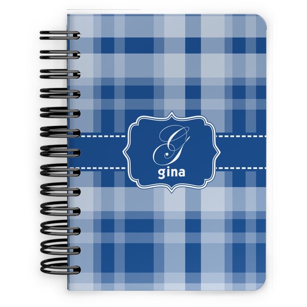Custom Plaid Spiral Notebook - 5x7 w/ Name and Initial