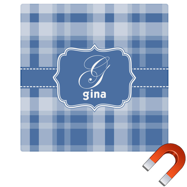 Custom Plaid Square Car Magnet - 10" (Personalized)