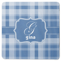 Plaid Square Rubber Backed Coaster (Personalized)