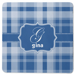 Plaid Square Rubber Backed Coaster (Personalized)