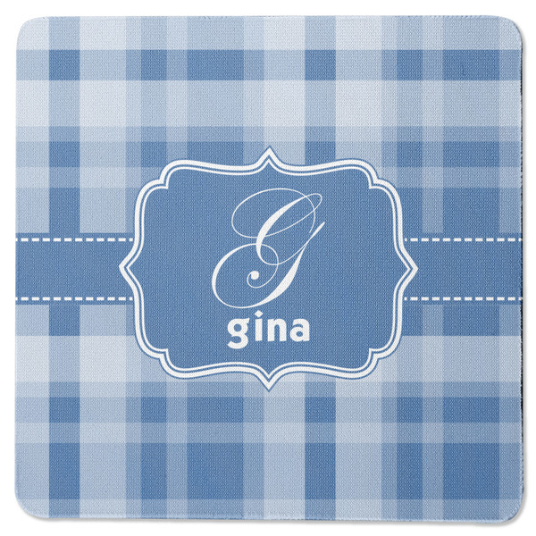 Custom Plaid Square Rubber Backed Coaster (Personalized)