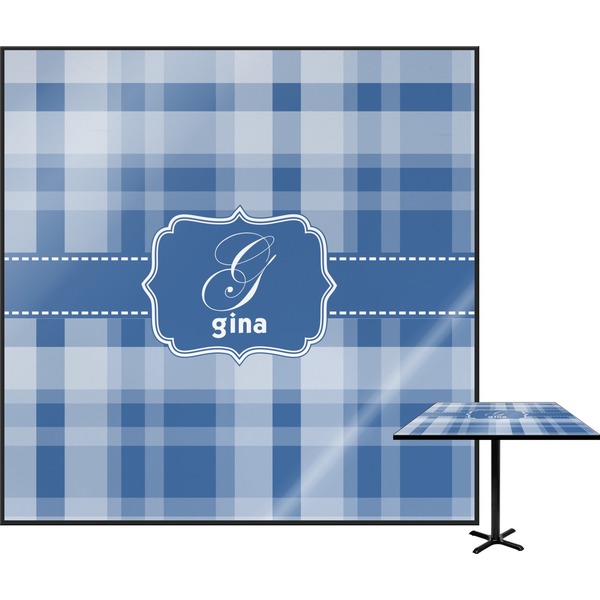 Custom Plaid Square Table Top - 24" (Personalized)
