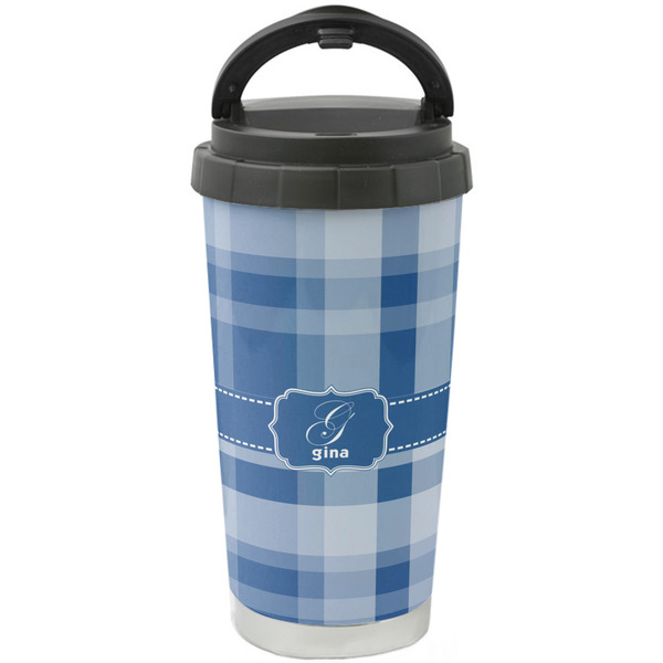Custom Plaid Stainless Steel Coffee Tumbler (Personalized)