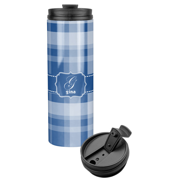 Custom Plaid Stainless Steel Skinny Tumbler (Personalized)