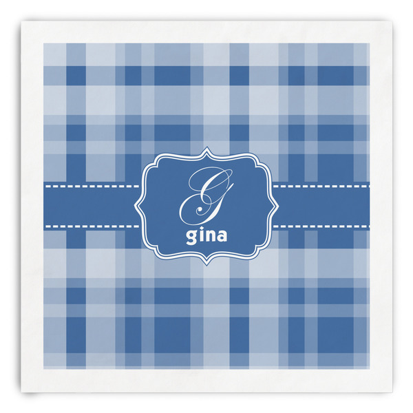 Custom Plaid Paper Dinner Napkins (Personalized)