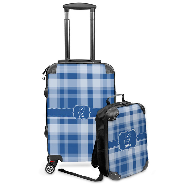 Custom Plaid Kids 2-Piece Luggage Set - Suitcase & Backpack (Personalized)