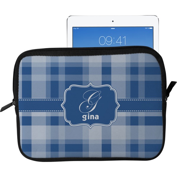 Custom Plaid Tablet Case / Sleeve - Large (Personalized)