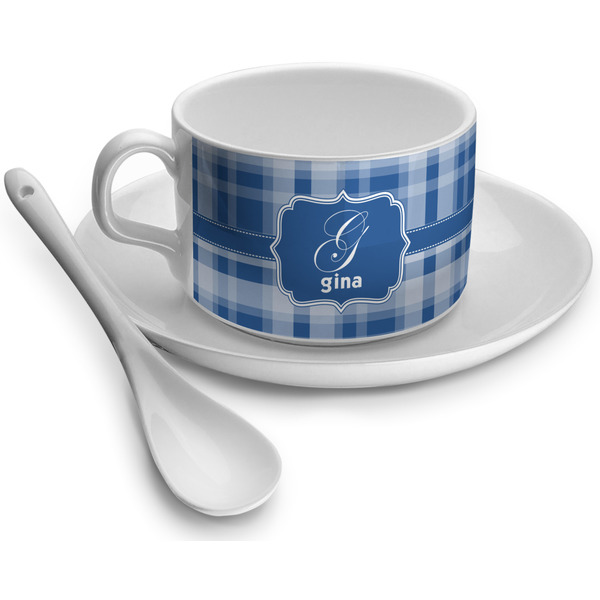 Custom Plaid Tea Cup - Single (Personalized)