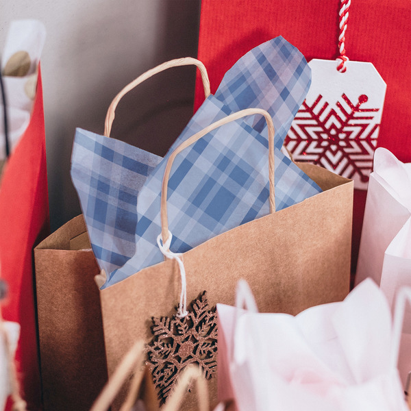 Plaid Tissue Paper - In Gift Bag