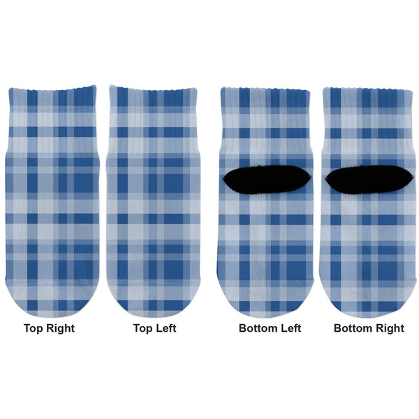 Plaid Toddler Ankle Socks - Double Pair - Front and Back - Apvl