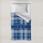Plaid Toddler Duvet Cover w/ Name and Initial