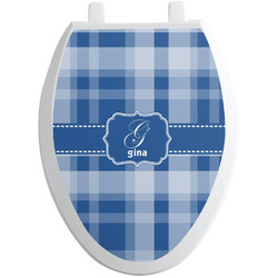 Plaid Toilet Seat Decal - Elongated (Personalized)