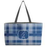 Plaid Beach Totes Bag - w/ Black Handles (Personalized)