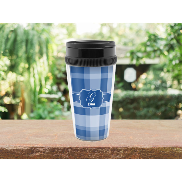 Plaid Travel Mug Lifestyle (Personalized)
