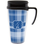 Plaid Acrylic Travel Mug with Handle (Personalized)