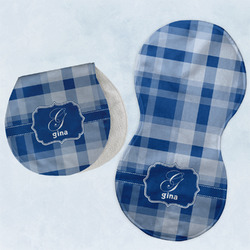 Plaid Burp Pads - Velour - Set of 2 w/ Name and Initial