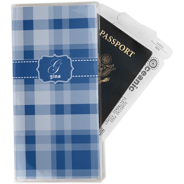 Custom Plaid Travel Document Holder
