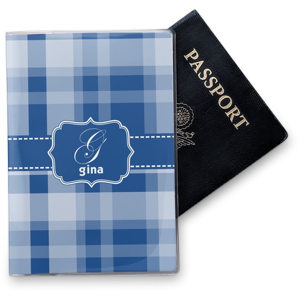 Custom Plaid Vinyl Passport Holder (Personalized)