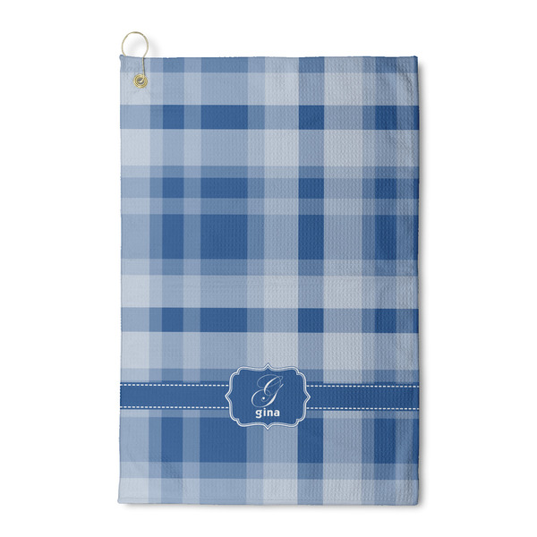 Custom Plaid Waffle Weave Golf Towel (Personalized)