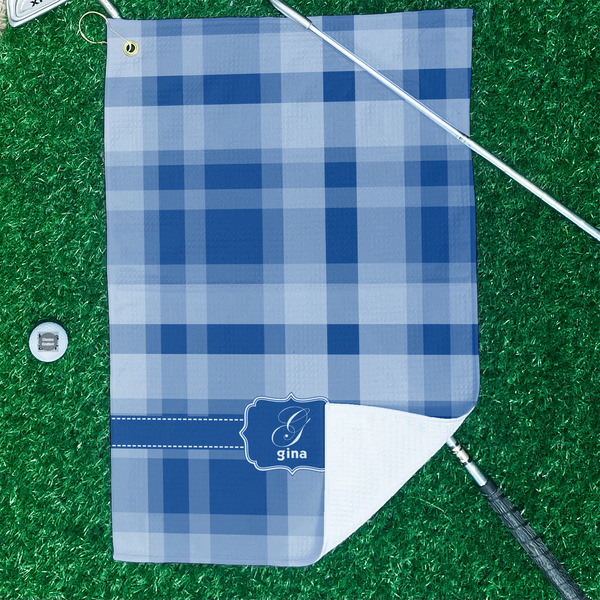 Plaid Waffle Weave Golf Towel - In Context