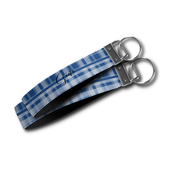 Plaid Webbing Keychain FOBs - Size Comparison
