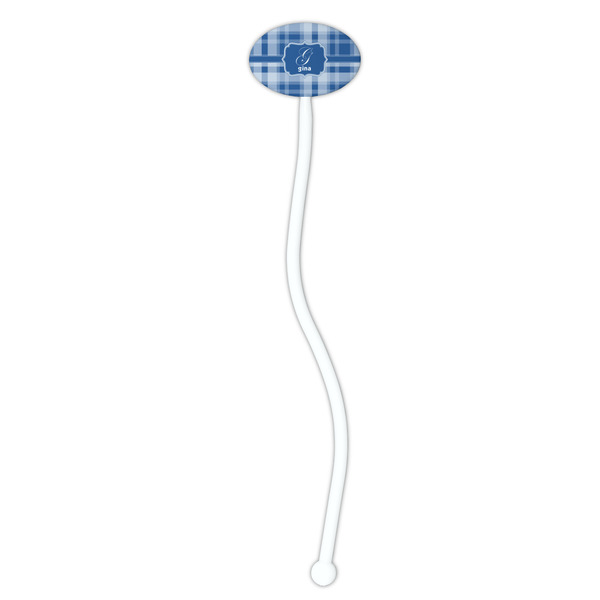 Plaid White Plastic 7" Stir Stick - Oval - Single Stick