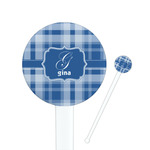 Plaid Round Plastic Stir Sticks (Personalized)