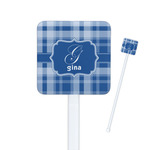 Plaid Square Plastic Stir Sticks (Personalized)