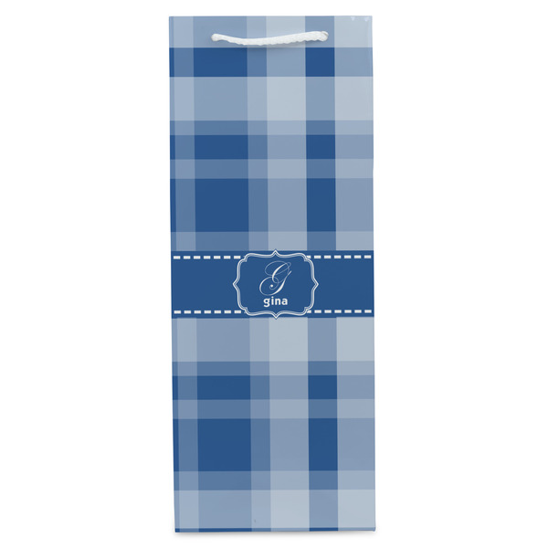 Plaid Wine Gift Bag - Matte - Front