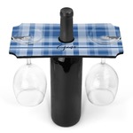 Plaid Wine Bottle & Glass Holder (Personalized)