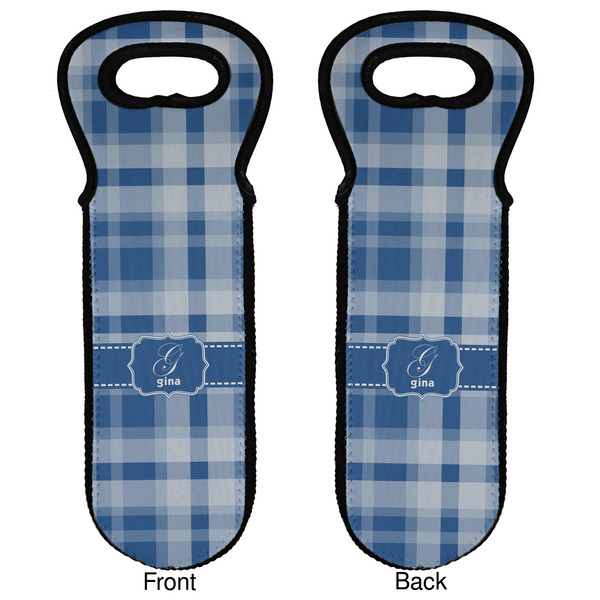 Plaid Wine Tote Front & Back