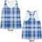 Plaid Womens Racerback Tank Tops - Medium - Front and Back