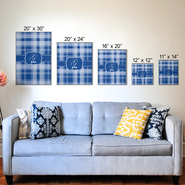 Plaid Wood Prints - Size Comparison