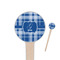 Plaid 4" Round Wooden Food Picks - Single Sided (Personalized)